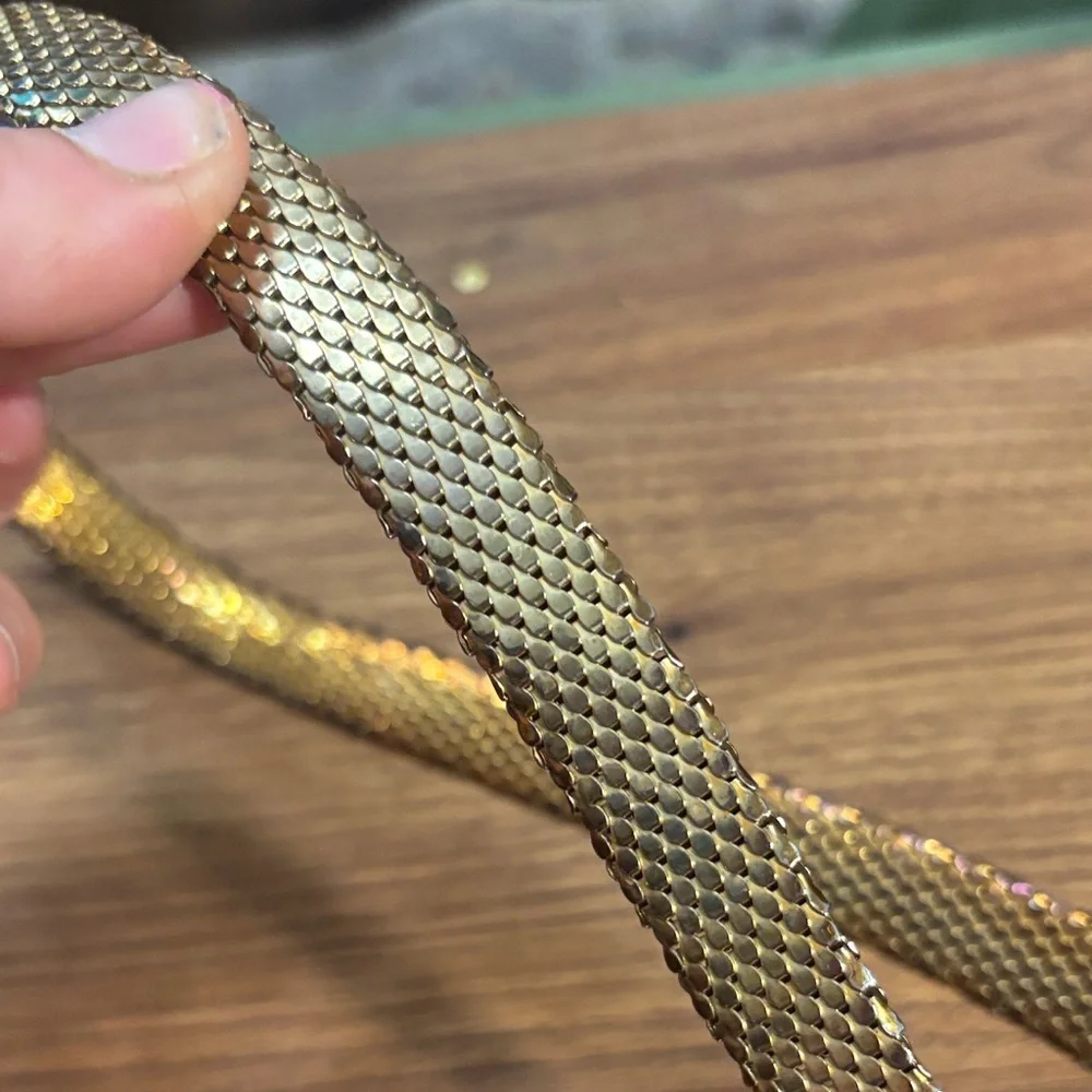 Gold tone vintage chainmail/snakeskin/Mesh Belt